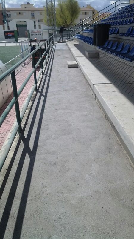 Actuacin en Meseta de Acceso - Estado de la grada una vez realizada